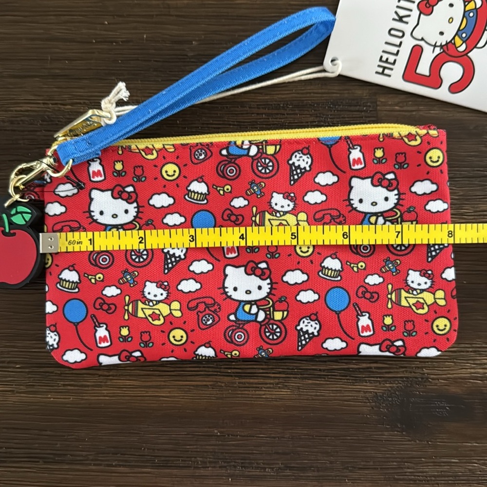 Loungefly Sanrio Hello Kitty 50th Anniversary Nylon Zipper Pouch Wristlet NWT - Picture 9 of 10